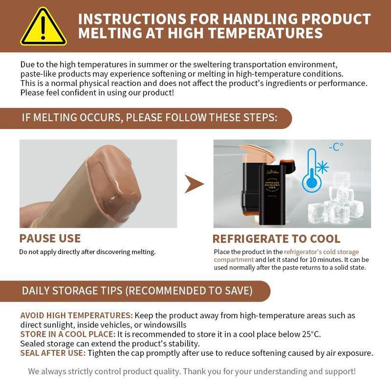 ⚡Limited-time special offer!✨Double-ended foundation and concealer stick with built-in brush