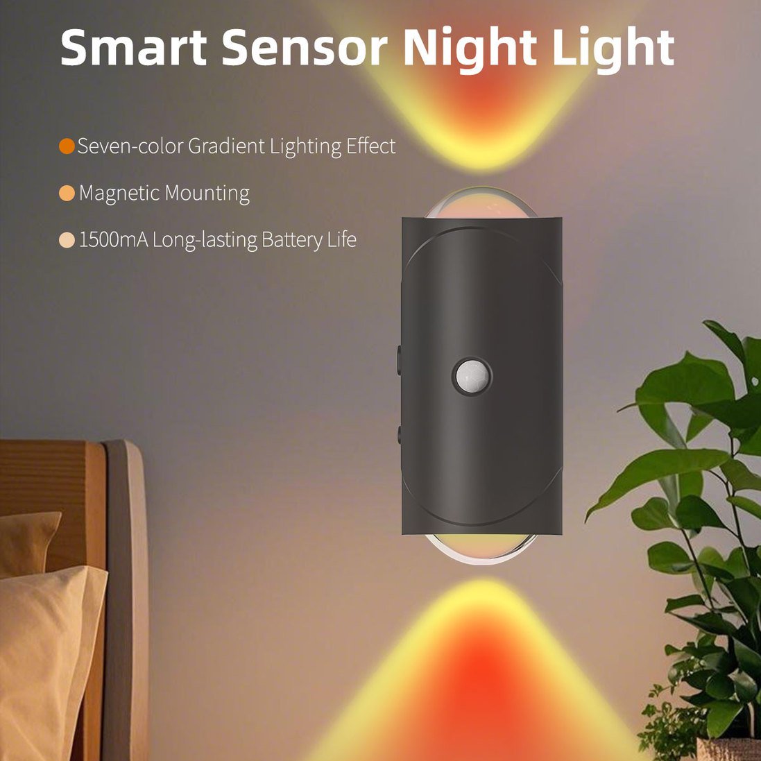 Smart LED Motion Sensor Night Light - RGB Gradient Dimmable Wall Lamp
