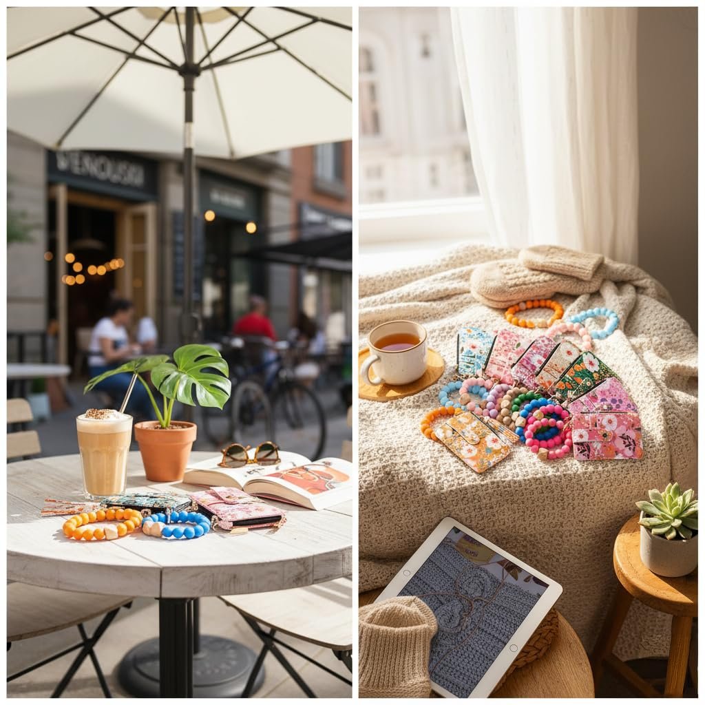 🌼✨ Boho Beaded Tassel Keychain – Silicone Bead Keychain for Women, Chic & Trendy Gift