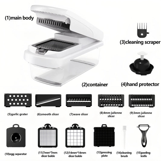 FREE SHIPPING - Professional Vegetable Chopper, 15-in-1 Multifunctional Food Chopper