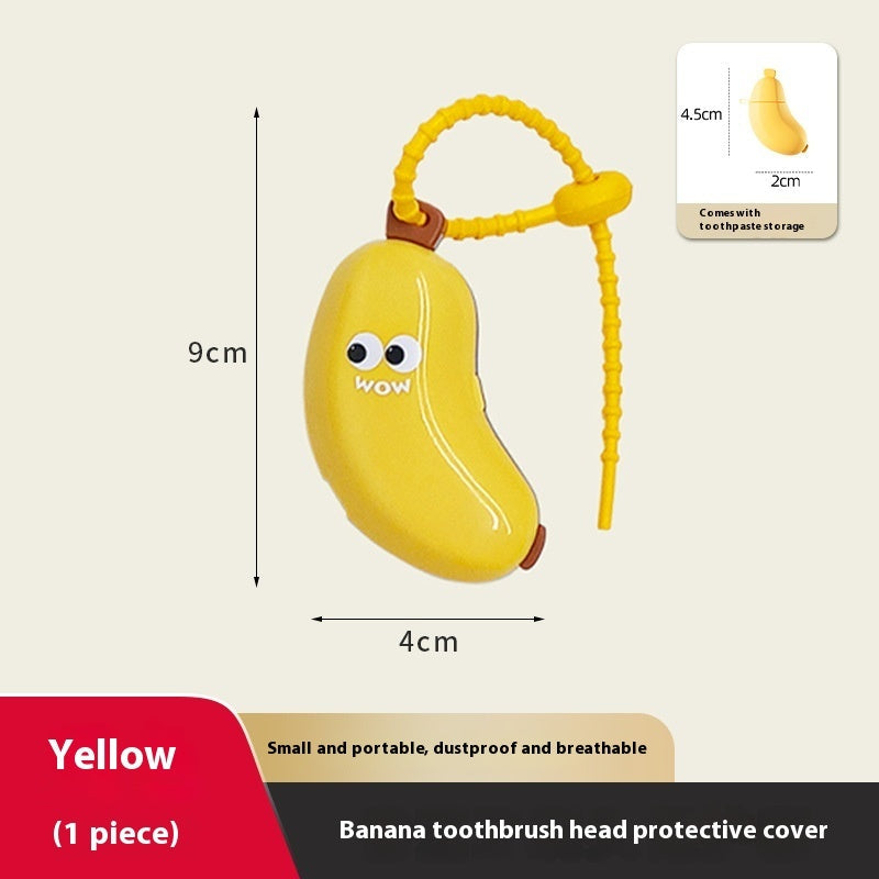 50% Off Everything – Grab Yours Now! 💥🎨-🍌🪥Cute Banana Toothbrush Cover with Toothpaste Dispenser