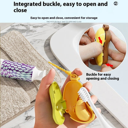 50% Off Everything – Grab Yours Now! 💥🎨-🍌🪥Cute Banana Toothbrush Cover with Toothpaste Dispenser
