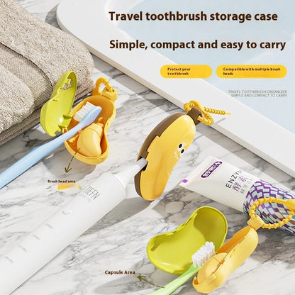 50% Off Everything – Grab Yours Now! 💥🎨-🍌🪥Cute Banana Toothbrush Cover with Toothpaste Dispenser