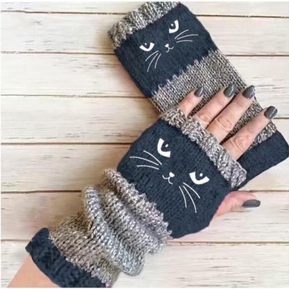 ✨This Week's Special Price $12.99❄️Women’s Knitted Fingerless Gloves with Cute Cat – Cozy, Stylish & Practical Winter Hand Warmers 🐾