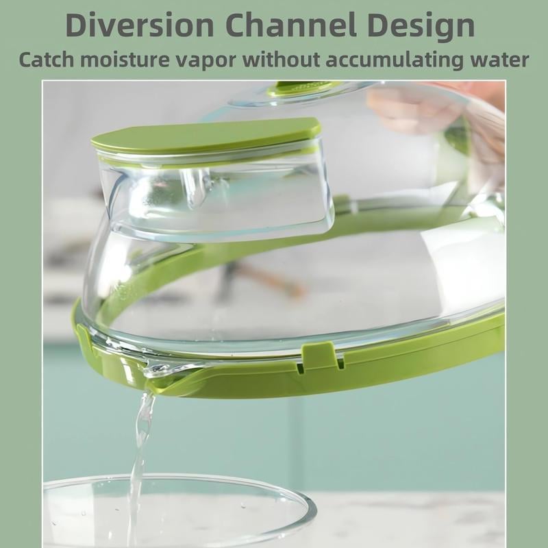 Glass Microwave Splatter Cover with Water Steamer