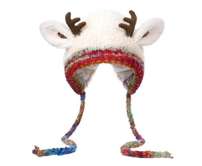 🎄 Original Design Festive Christmas Antler Hat – Multi-Use Knitted Windproof Warm Hat for Adults