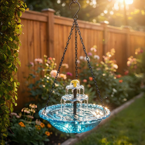 🔥🔥New Year 70% Off--Solar Cascade Hanging Bird Bath Fountain