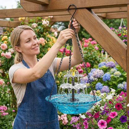 🔥🔥New Year 70% Off--Solar Cascade Hanging Bird Bath Fountain