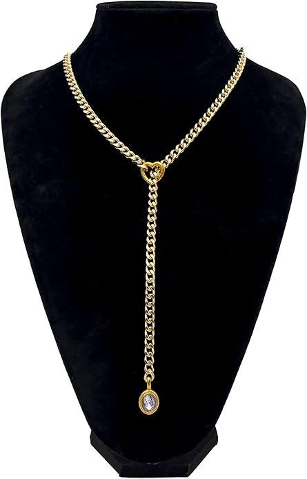 🔖Early Christmas Sale: 54% Off🔥– 💖✨Heart Slip Chain Necklace | Gold Cuban Chain with Removable Heart O-Ring 💎