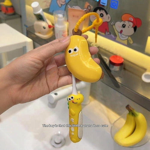 50% Off Everything – Grab Yours Now! 💥🎨-🍌🪥Cute Banana Toothbrush Cover with Toothpaste Dispenser