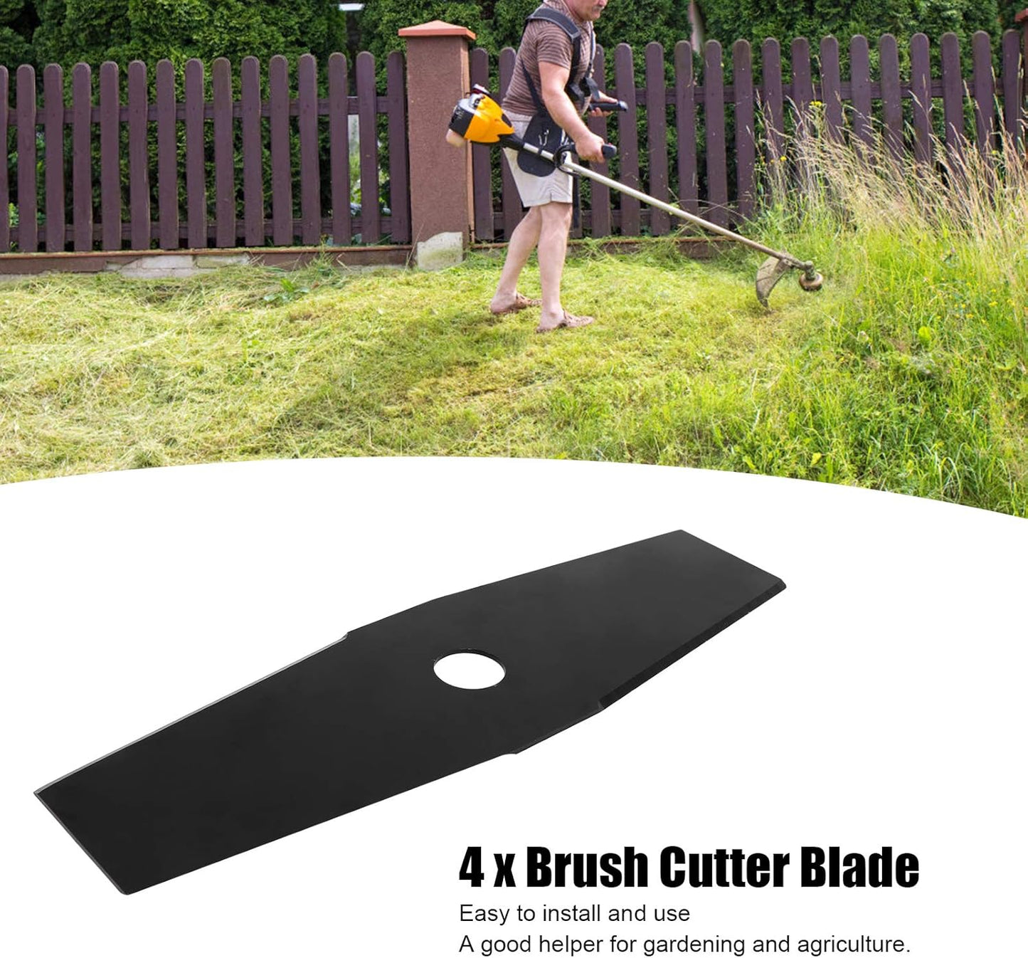 12in Black Lawn Mower Brush Cutter Blade