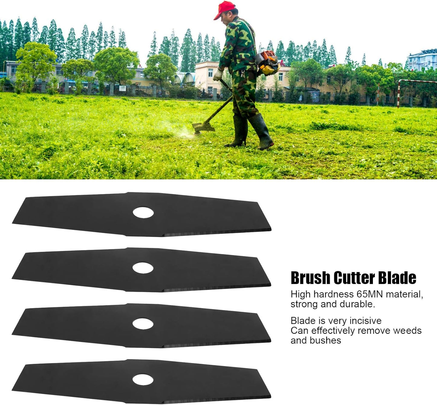 12in Black Lawn Mower Brush Cutter Blade
