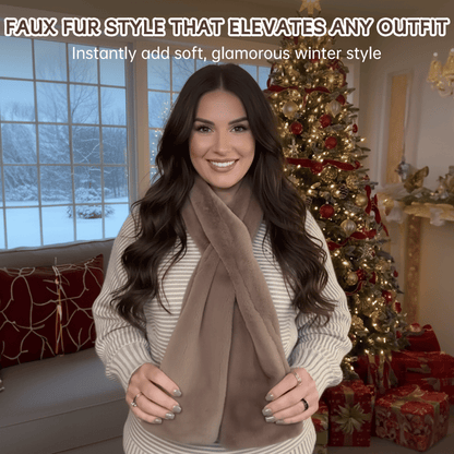 50% OFF – 🎅🧣Ultra-Soft Faux Fur Pull-Through Scarf with Secret Zipper Pocket✨