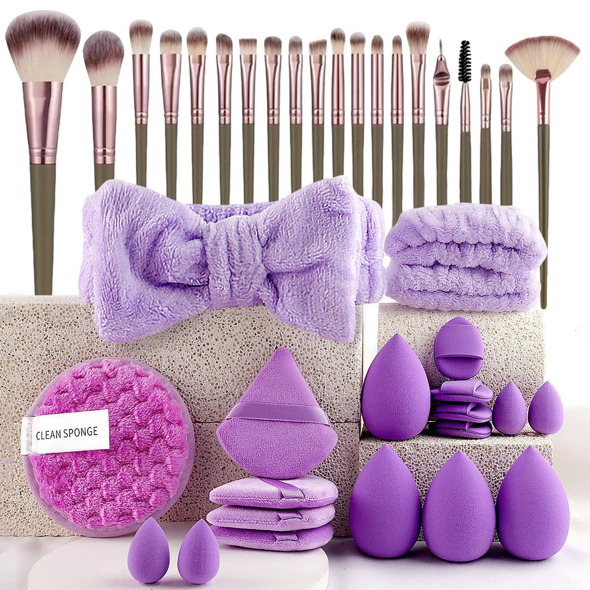 🔥LAST DAY 50% OFF - ✨ Portable Face Makeup Tool Set – Travel Blending Brush & Cleansing Kit for Women