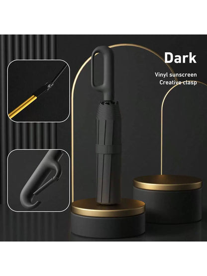 🌂 Portable Ring-Buckle Auto Open/Close Umbrella — 42" Windproof Travel Folding Umbrella ☔🌞