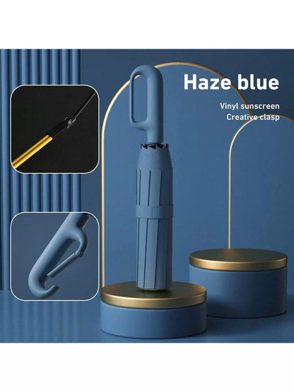 🌂 Portable Ring-Buckle Auto Open/Close Umbrella — 42" Windproof Travel Folding Umbrella ☔🌞