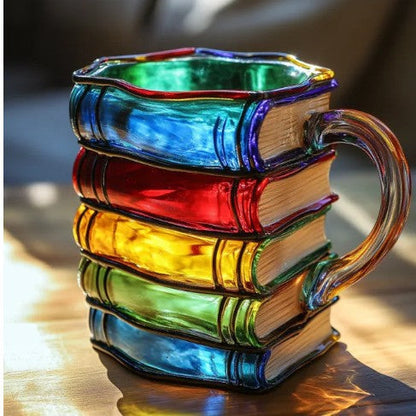 Final 3 Hours: 50% ОFF🔥Innovative 3D Painting Book Coffee Cup, Unique Stacked Book Mug, Perfect Gift for Literature Lovers, Creative Colorful Book Gift