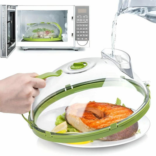Glass Microwave Splatter Cover with Water Steamer