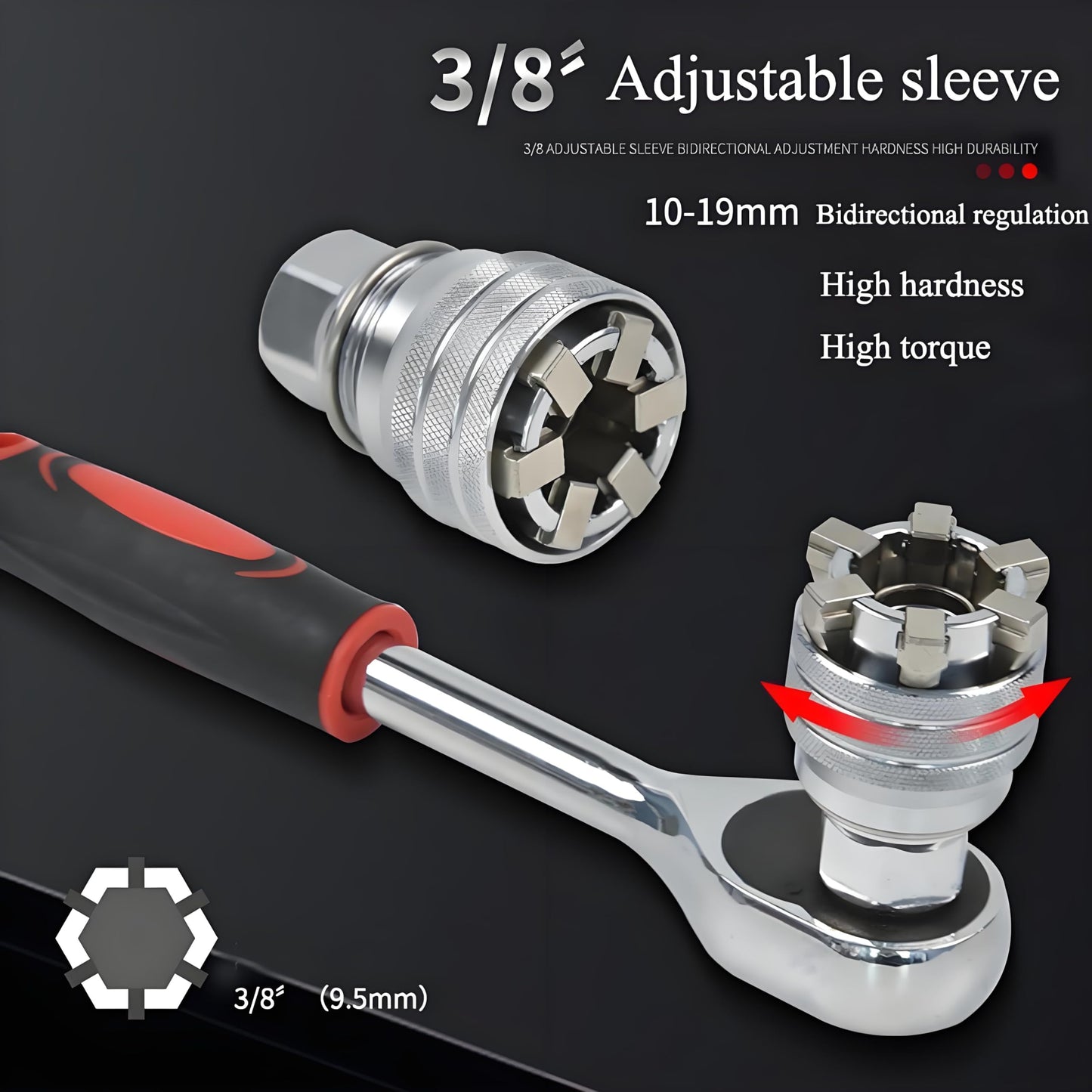 10-19mm Adjustable Universal Socket Wrench