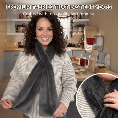 50% OFF – 🎅🧣Ultra-Soft Faux Fur Pull-Through Scarf with Secret Zipper Pocket✨