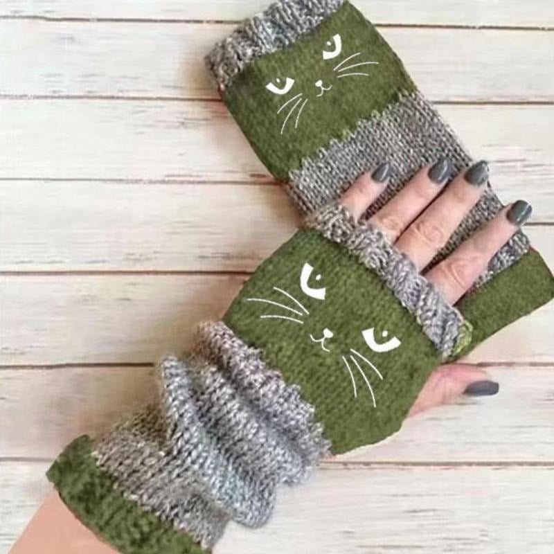✨This Week's Special Price $12.99❄️Women’s Knitted Fingerless Gloves with Cute Cat – Cozy, Stylish & Practical Winter Hand Warmers 🐾