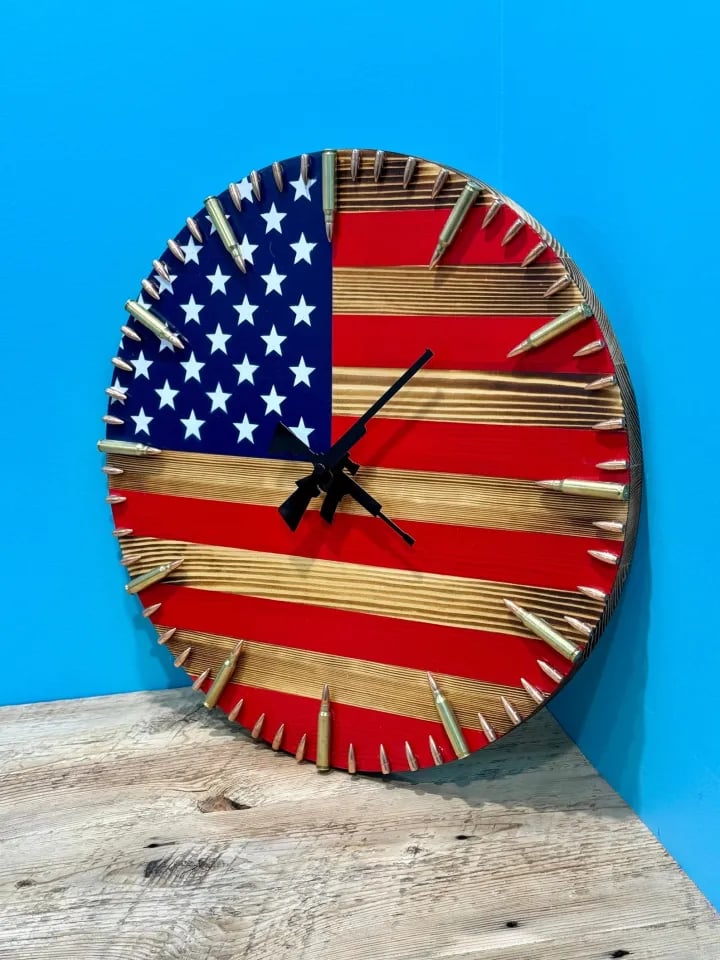Veteran's Day Pre-Sale 60% OFF🔥Handmade Patriotic American Flag Clock🎁BUY 2 FREE SHIPPING