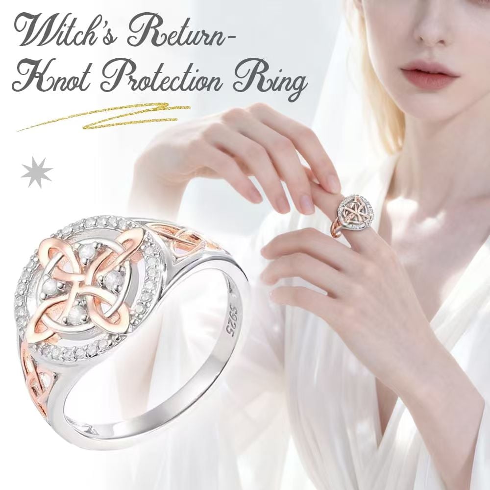 🔖Early Christmas Sale: 48% Off🔥💍✨ Handmade S925 Witch’s Return-Knot Protection Ring – Magical Protection Jewelry