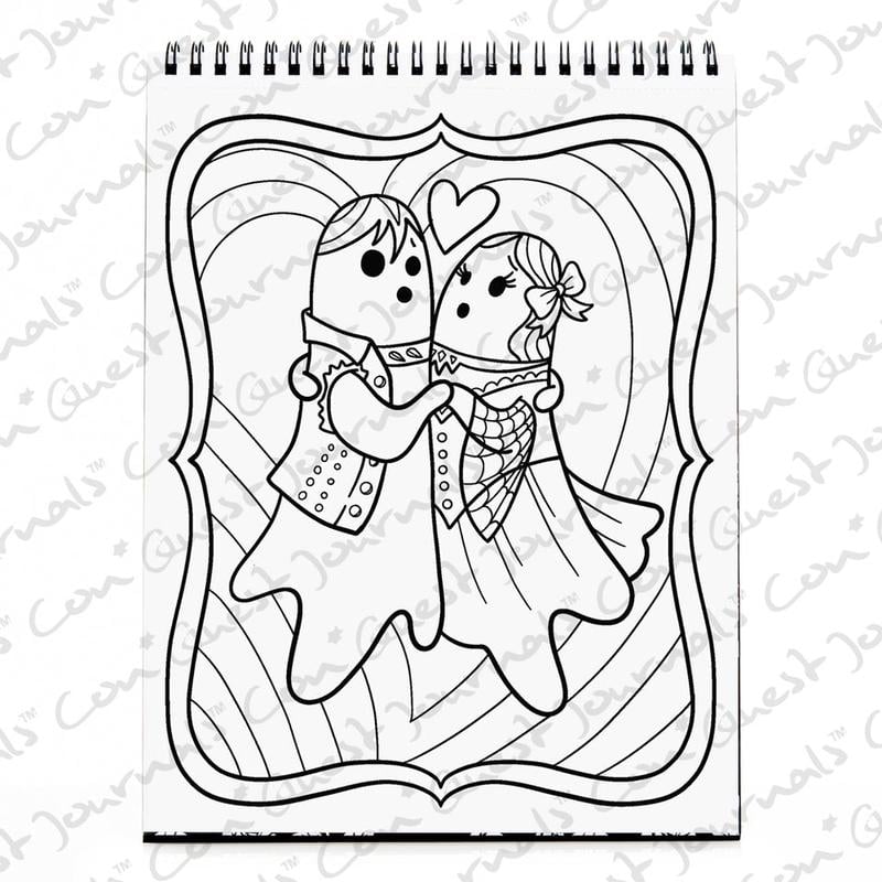 🔥Last Day 49% OFF -🖤🎨Waiting for the Night Gothic Love Coloring Book 📓(📚Hardcover - No Bleed Pages)
