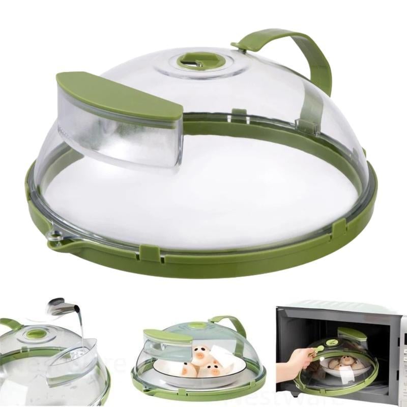 Glass Microwave Splatter Cover with Water Steamer