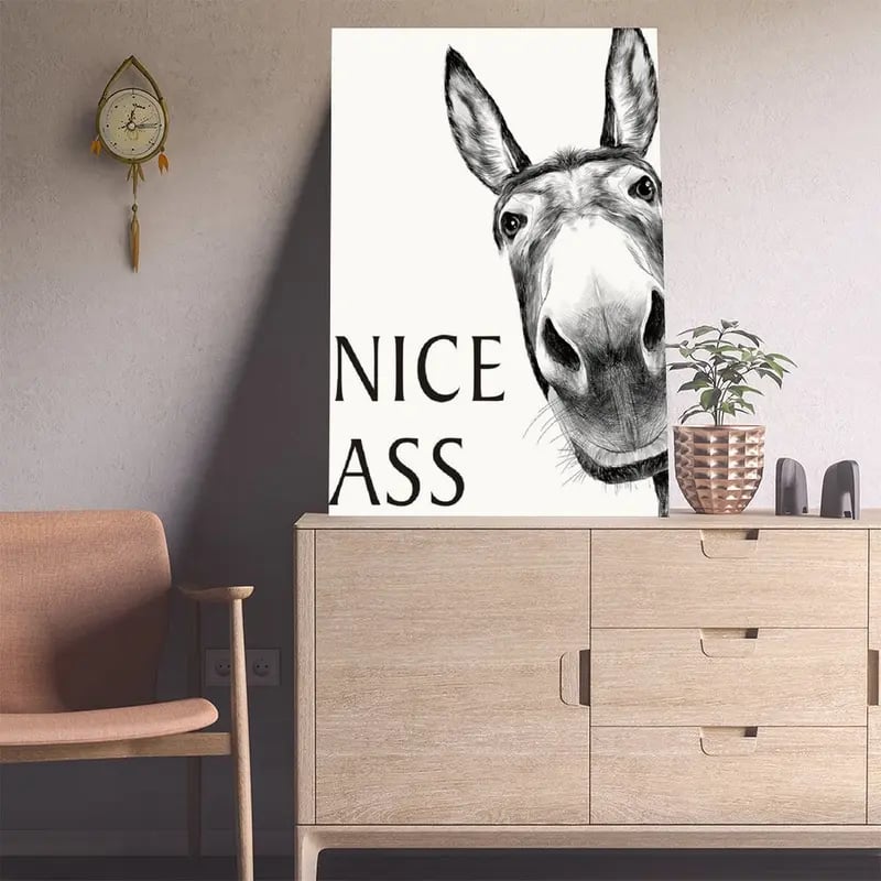 🔥LAST DAY 49% OFF- Vintage Donkey Bathroom Art Sign  🐴✨