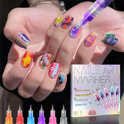 🔖Early Christmas Sale: 44% Off🔥-⚡🎨12 Colors Nail Art Pens Set